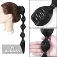 thumbnail image 2 of Bubble Braid Ponytail Extension for Women 18 Inch Long Straight Braided Ponytail Hair Extension Claw Clip in Synthetic Ponytail Hair Pieces, 2 of 16