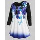 thumbnail image 2 of Camiseta floral del color de Ombre Rosegal  Mangas largas de talla grande, 2 of 5