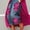 Purple, variant on Women's Floral Print Loose Fit Wide Leg Crop Pants – Casual Midi Length Trousers with Side Pockets Daily Wear Red,M