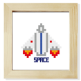 thumbnail image 1 of Navire Spatial Décoller Univers Pixel Carré Cadre Photo Mur Affichage de Table, 1 of 3
