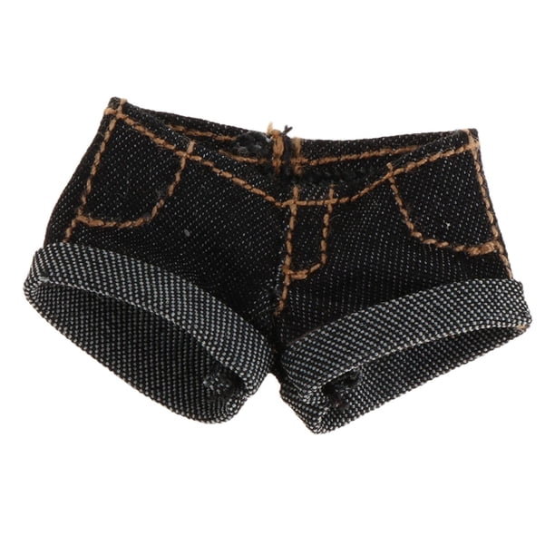 Pantalones cortos de mezclilla a la moda, elegantes, informales, para cosplay, de 6 pulgadas negro