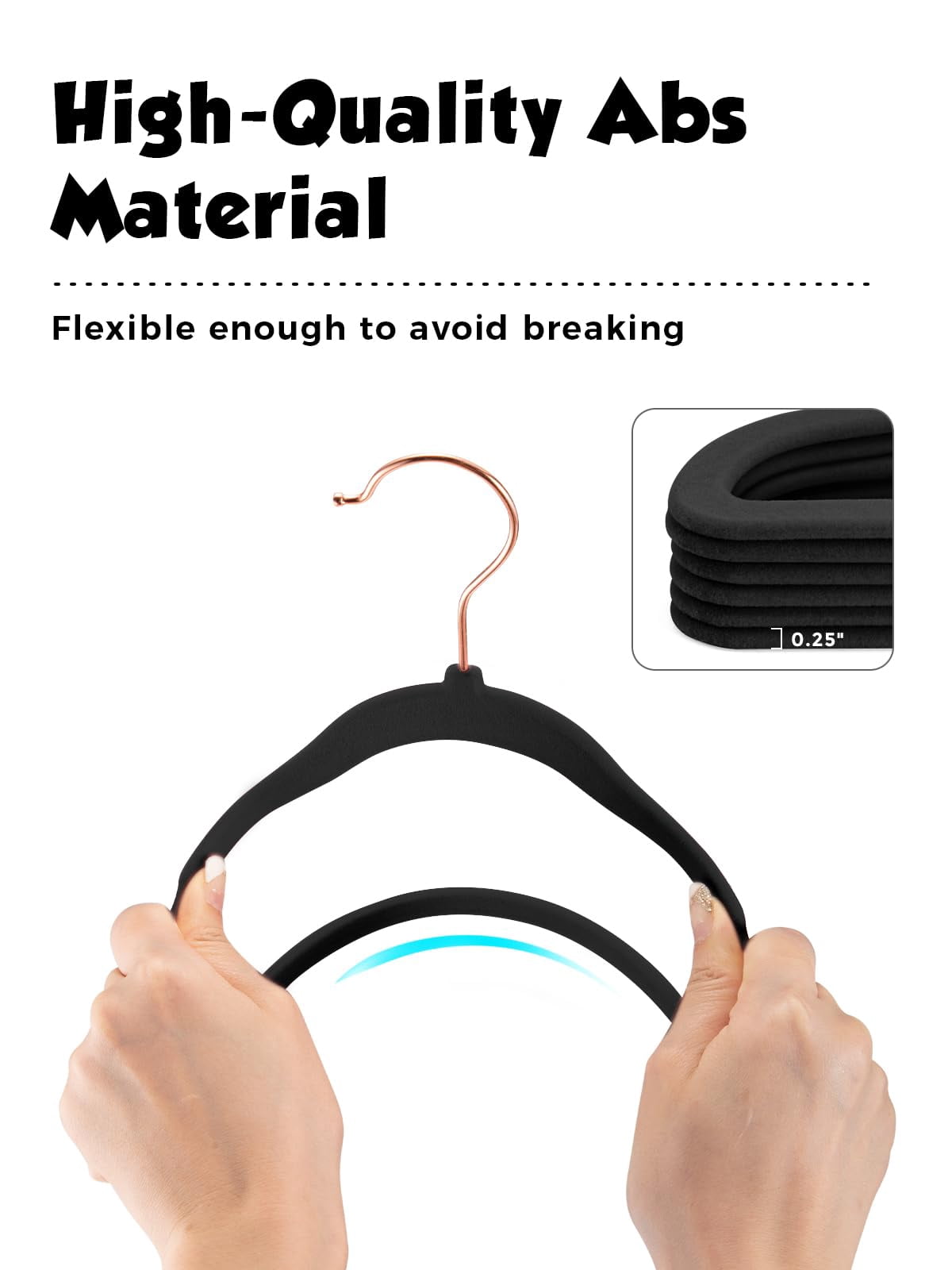 Clothes Hangers Black 14 inch-50P Space Saving Closet Organizer