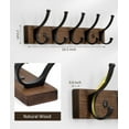 thumbnail image 5 of 2 Pack Coat Rack Wall Mount, Wood Wall Hooks for Hanging, Wooden Coat Hooks Wall Mount, Entryway Hat Rack Wall Hanger Hooks for Hanging Coat Bag and Towel, 5 of 9