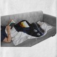 thumbnail image 6 of Classic Soft Flannel Fleece Blanket, Vintage Retro Car with Print in Front Image Artwork Warm Colored Design, Cozy Plush for Indoor and Outdoor Use, 50" x 70", Vermilion and Yellow, by Ambesonne, 6 of 6