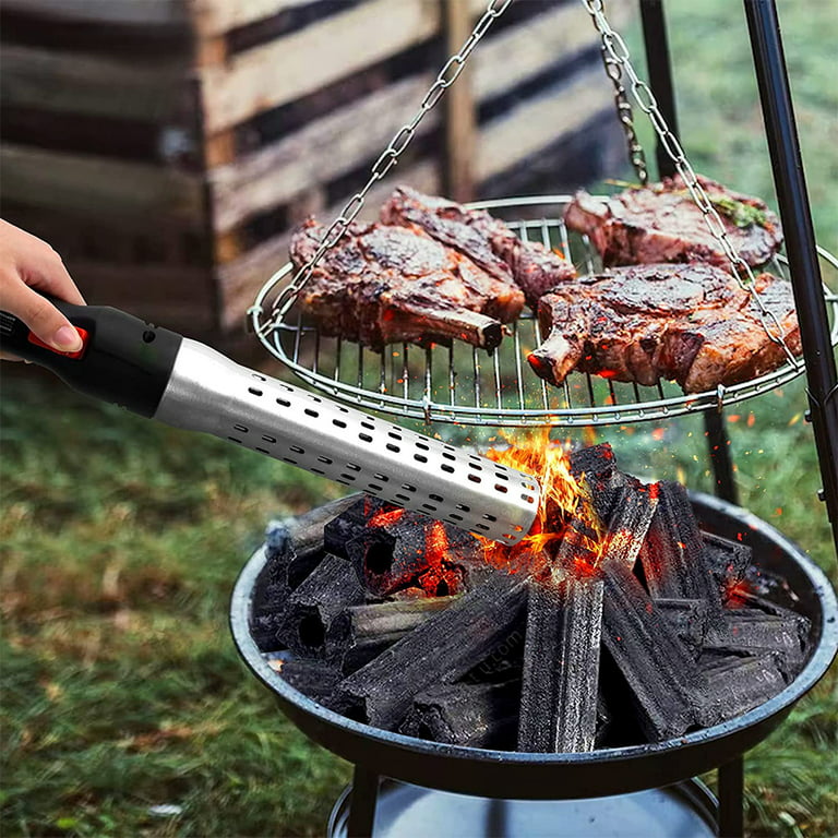 Tilbagetrækning bremse fordampning Electric Coal Starter and Lighter, BBQ Smoker, Grill Starter with Built-in  Blower, Electric Charcoal Fire Starte for Super Quick BBQ Ignites  Briquettes, Wood, Fireplaces and Fire Pits, Silver - Walmart.com