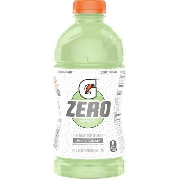 Gatorade Zero Lime Cucumber Thirst Quencher Sports Drink, 28 oz Bottle, Quantity of 8