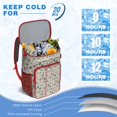 thumbnail image 6 of Travel Cooler Bag - Beige Christmas Santa Pattern Camping Beer Cooler Backpack with Bottle Opener- Waterproof Insulated Picnic Backpacks - Cooler Bag for Beach, 6 of 6
