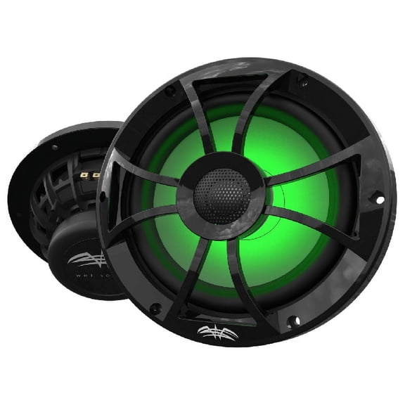 Wet Sounds  RECON 8-BG RGB Recon RGB Series 8" 70W RMS (140W Peak Power Handling) Marine Coaxial Speakers Black XS Grille, RGB Backlighting with Gunmetal Cone-open grille