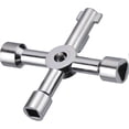 thumbnail image 1 of Key 4-way Multi-functional Utilities Key For Electric Cupboard Cabinet Opening Key (silver), 1 of 5