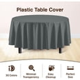 thumbnail image 5 of Exquisite 12 Premium Classic Gray Plastic 84" Round Party Tablecloths Waterproof, 5 of 7