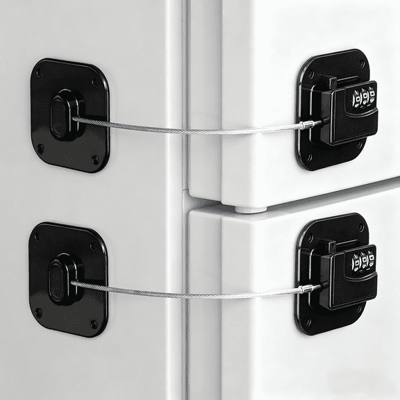 Heavy Duty Combination Lock for Refrigerator, Cabinet & Drawer - 2 Pack, No Keys Needed, Child Safety Device, Easy Install