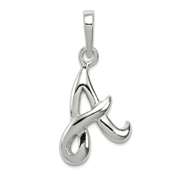925 Sterling Silver Solid Polished Letter Name Personalized Monogram Initial A Pendant Necklace 17x13mm Wide Pendant for