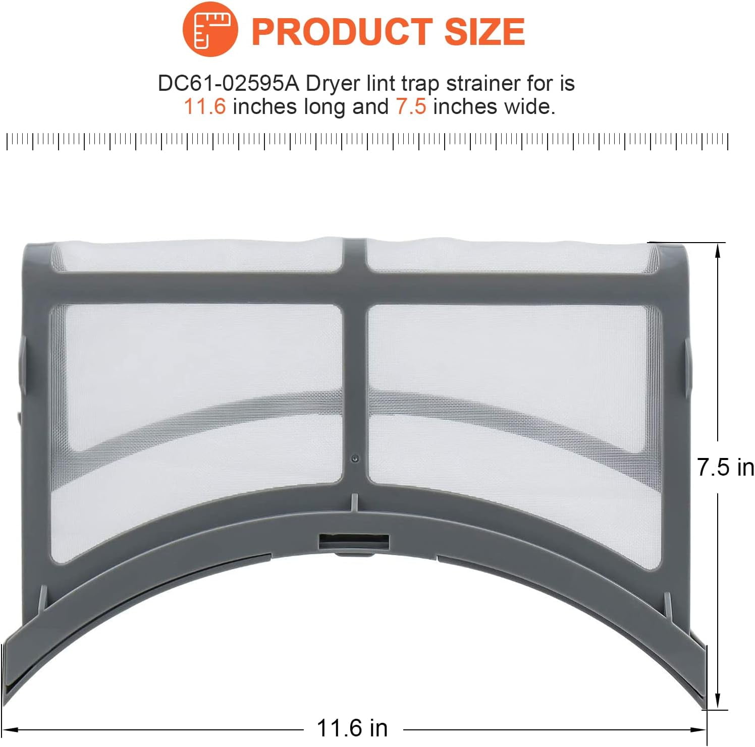 DC61 02595A Dryer Lint Trap Filter Screen Case Replacement Part Upgraded ABS Frame Compatible with Samsung