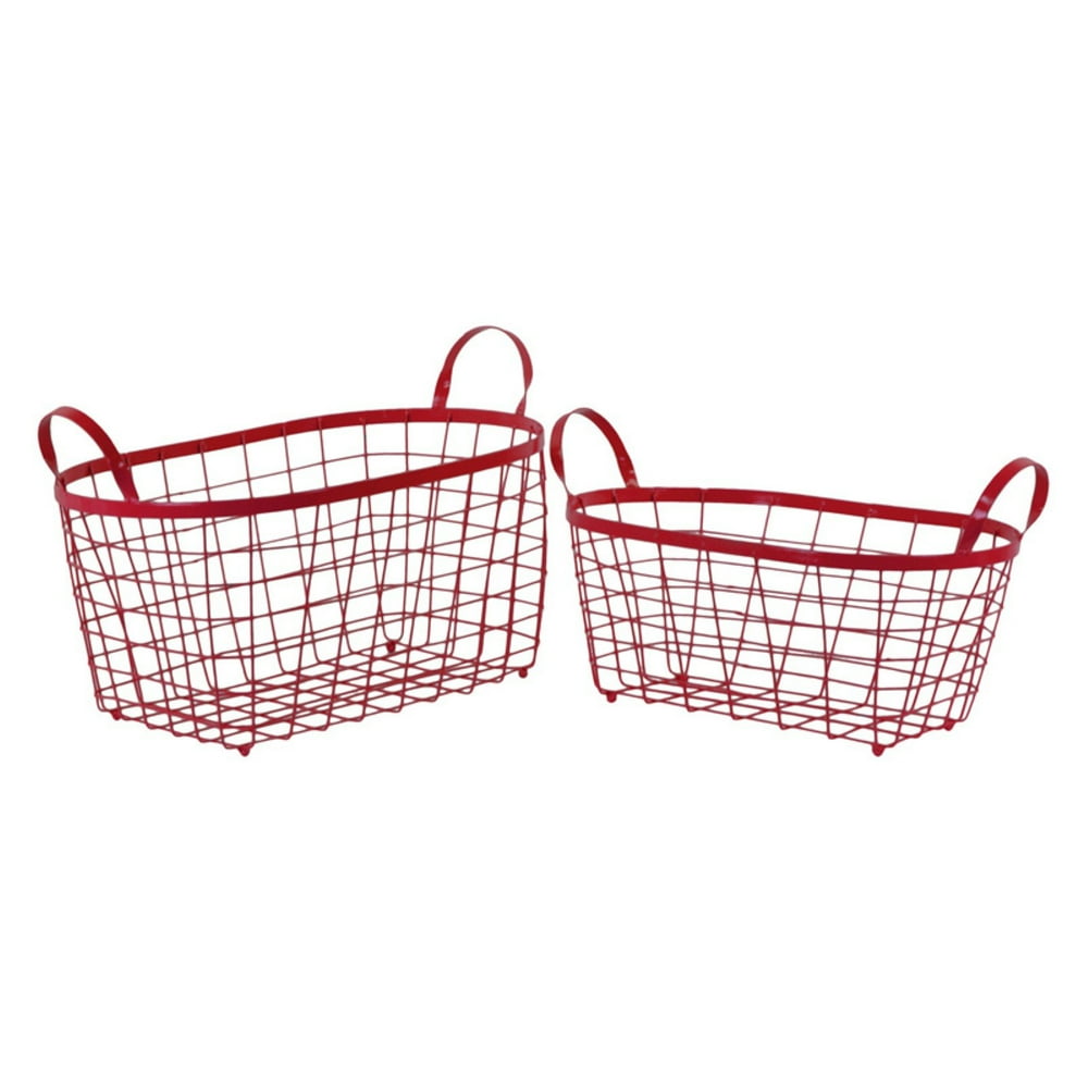 Urban Trends Collection Metal Hand Basket, Coated Finish, Blue