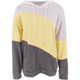 thumbnail image 3 of Sudadera con capucha de manga larga con bloques de color para mujer, bonita túnica holgada e informal con cordón, 3 of 6