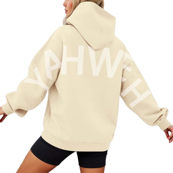 XIAONU Faith Centered Hoodies For Women Oversized Yahweh Pullover Cozy Casual Weekend Sweatshirt