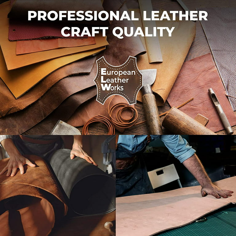 ELW Genuine Leather Vegetable Tanned 8-9 oz. 3.2-3.6mm Size 12x30 in  Tobacco Full Grain Veg Tan Leather AB Grade Cowhide, Heavy Weight, Tooling