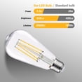 thumbnail image 4 of czcpp-Sparkling ST19 Vintage LED Light Bulb, ST58 Transparent Glass Antique Edison Style, LED Filament Bulbs with E26 Base (6, 5000K 650LM), 4 of 4