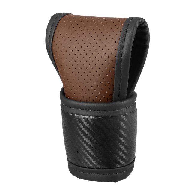 Funda Universal para palanca de cambios de coche, Protector adhesivo para palanca de cambios automática, transpirable, piel sintética, color marrón, 1 ud.