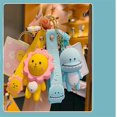 thumbnail image 2 of chuxiongshijgx Llavero de silicona con forma de animal de dibujos animados de PVC para hombre, mujer, niño y niña, creativo, para regalo de Año Nuevo, con forma de muñeco, colgante para llave de coche, 2 of 5