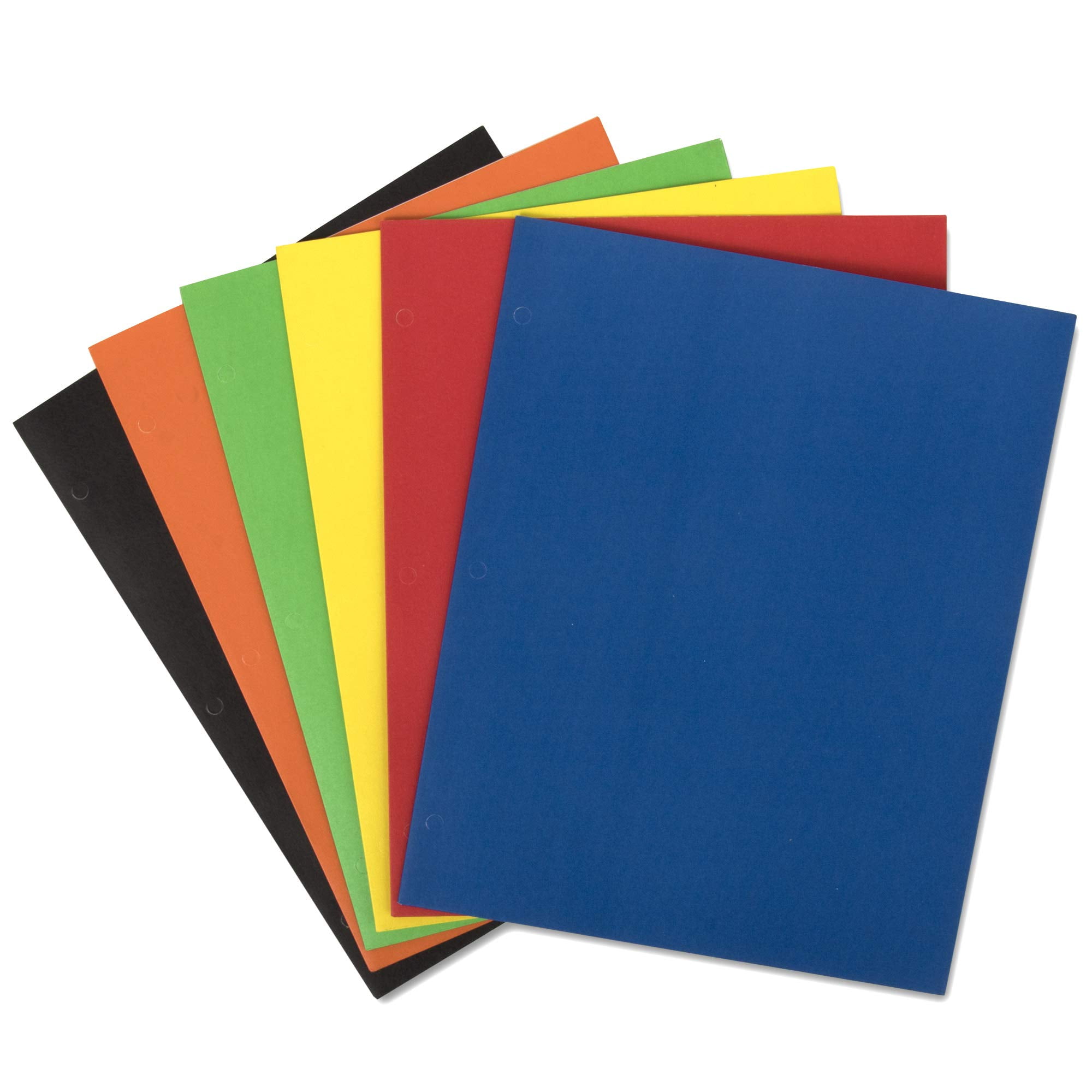 100 Pack of Bulk Wholesale Two Pocket Paper Folders in 6 Assorted Colors for Filing Paper Work