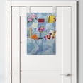 thumbnail image 2 of Jellyfish Hanging Pocket Organizer, Repetitive Pattern with Dolphins on Abstract Rounds, Printed Polyester Storage Bag with Pockets, 14" x 20", Pale Sky Blue Multicolor, 2 of 2