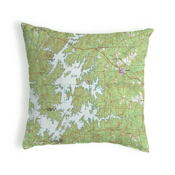 Betsy Drake KS975 12 x 12 in. Lake Martin, AL Nautical Map Non-Corded Indoor & Outdoor Pillow