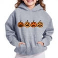 thumbnail image 2 of Hellosay Girls Halloween Clothes Pumpkin Holiday Tops Hooded Pullover Festival Tops Winter Happy Funny Streetwear, 2 of 2