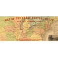 thumbnail image 2 of Vintage Maps 32x16 Gold Ornate Wood Framed with Double Matting Museum Art Print Titled - Great Central Route and Connections 1855, 2 of 4