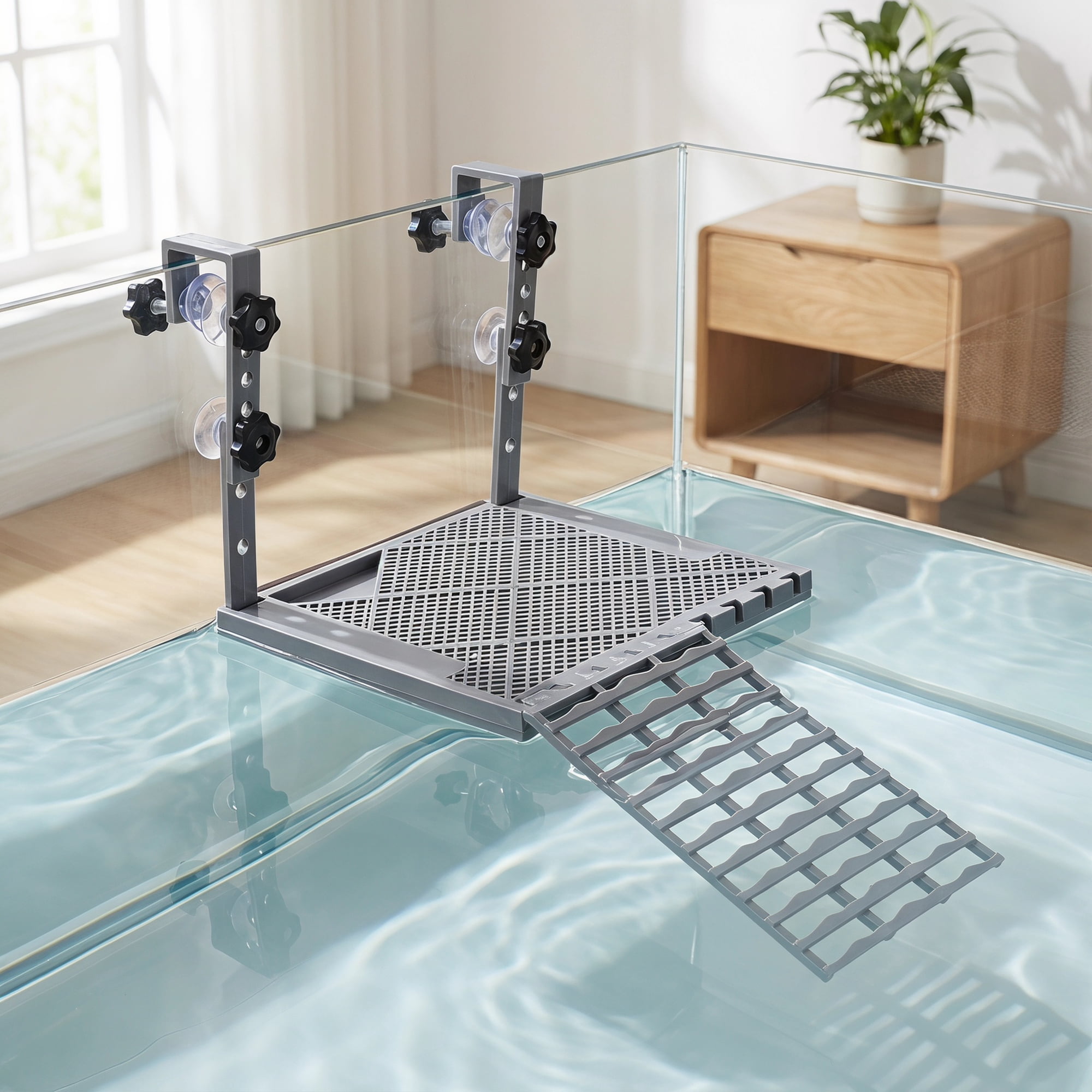 Alasum Turtle Basking Platform with Hanging Hooks and Non- Ramp for Aquarium Setup and Turtle Habitat