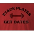 thumbnail image 2 of 9 Crowns Tees Men's "Stack Plates" T-shirt (Unisex Red, X-Large), 2 of 3