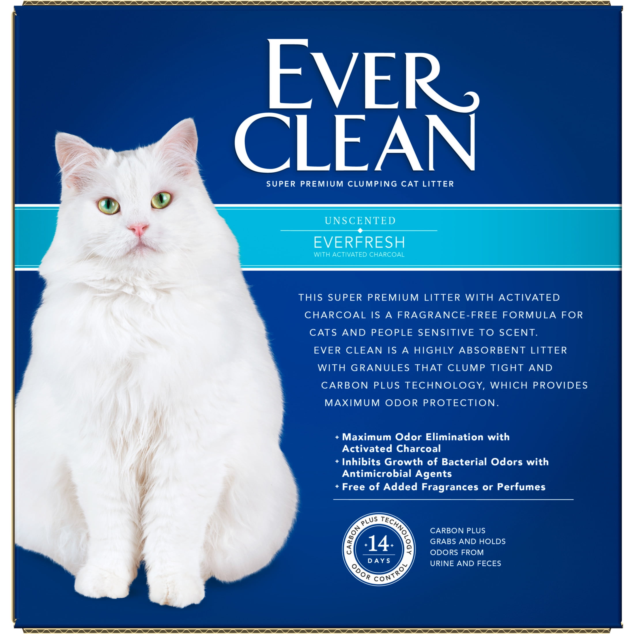 Ever Clean Ever Fresh Litter with Activated Charcoal Clumping Cat Litter, Unscented, 25 Pounds