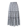 thumbnail image 2 of VISgogo Falda para Mujer, Floral/Punto/Estampado de Leopardo Volante Dobladillo Cintura Alta Falda Midi Femenina con Bolsillos Laterales VISgogo moda, 2 of 9