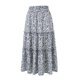 thumbnail image 2 of VISgogo Falda para Mujer, Floral/Punto/Estampado de Leopardo Volante Dobladillo Cintura Alta Falda Midi Femenina con Bolsillos Laterales VISgogo moda, 2 of 9