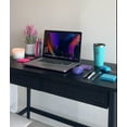 thumbnail image 4 of Modern Black Writing Desk with Drawers – Home Office Wooden Work Table, 4 of 6