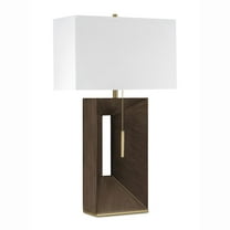 NOVA OF CALIFORNIA Parallux Standing Table Lamp Walnut & Weathered Brass