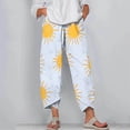 thumbnail image 2 of Pantalones de Mujer Traje Verano Cómodo de Moda Impreso Pantalones Recortados, Pantalones Elásticos Casuales, 2 of 5