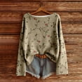 thumbnail image 2 of Womens Long Sleeve Workout Tops Shirts Loose Fit With Floral Print Casual Fall Clothes for Women Tees Blouses, 2 of 3