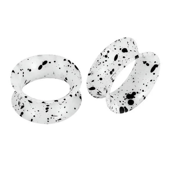 EOEMY 1 Pcs Silicone Flexible Ear Gauges Plugs Expander Double Flared Flesh Tunnels /-White-12mm