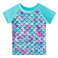 thumbnail image 5 of Godderr Girls Rash Guard 2-Piece Swimwear Fish Scale Pattern Swimwear Upf 50+ Uv for 4-12Y, 5 of 6