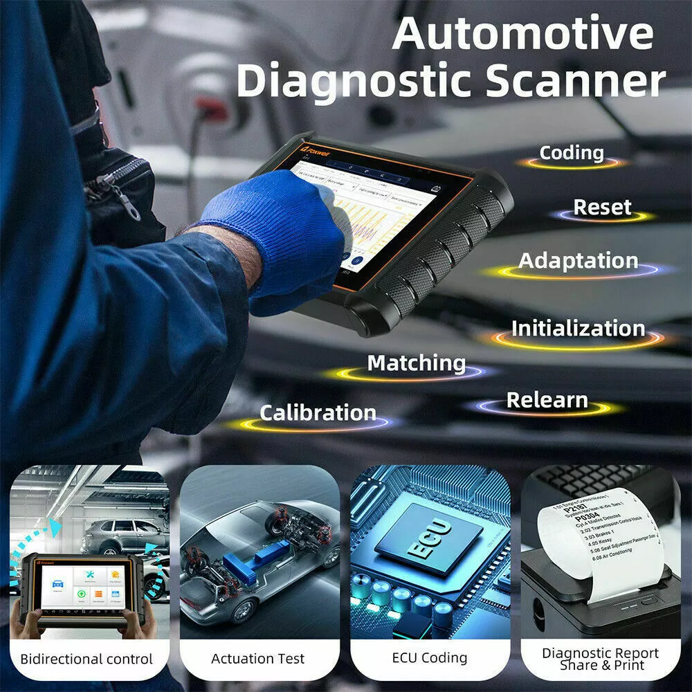 FOXWELL GT65 OBD2 Scanner, All System Bidirectional Diagnostic Tool with 24+ Resets, Active Test, ABS Bleeding, DPF, EPB/TPMS/Oil Reset, Battery Register, OBDII Automotive Code Reader Scan Tool