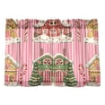 thumbnail image 7 of Yayeee Kitchen Curtains Tier Pair Light Filtering 27"x36" Rod Pocket Short Cafe Window Panel, Pink Christmas House, 7 of 7