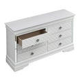 thumbnail image 6 of Contemporary Home Living Embossed 6-Drawer Wooden Dresser - 59" - White, 6 of 6