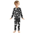 thumbnail image 7 of Boys Pajamas Girls Pajama Black and White Halloween Elements Cute Comfortable Cotton Two-piece Pajama Set, 7 of 7