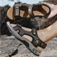 thumbnail image 3 of LASUDRAA Mens Outdoor Hiking Sandals with Air Cushion, Adjustable Hook & Loop Straps, Non-Slip Casual Walking Sandals for Summer Beach, 3 of 7