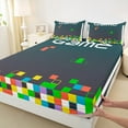 thumbnail image 3 of Feelyou Square Abstract Kids Bed Sheets, Pixelated Blocks Miners King Sheets, Vintage Game Gaming Sheet Set, Super Cozy Room Decor, 4pcs, 3 of 7