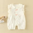 thumbnail image 2 of Baby Girl Rompers Romper Fly Sleeve Floral Short Crawl Outside Bodysuit Jumpsuit Onesies A 0 Months-3 Months, 2 of 4