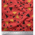 thumbnail image 1 of Soimoi Orange polyester Crepe Fabric Dot,Zig Zag & Triangle Geometric Printed Fabric 1 Yard 52 Inch Wide, 1 of 1
