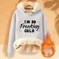 thumbnail image 2 of Lindreshi Hoodies for Women's Winter Warm Plush Printed Fashion Long Sleeve Tops Hooded Sweatshirt, 2 of 3