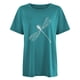 thumbnail image 3 of Gibobby Blusas Holgada Camisetas de tamaño para mujer, camisetas holgadas de manga corta con cuello redondo, blusa informal de verano, camiseta básica 2023（Aqua， S), 3 of 4